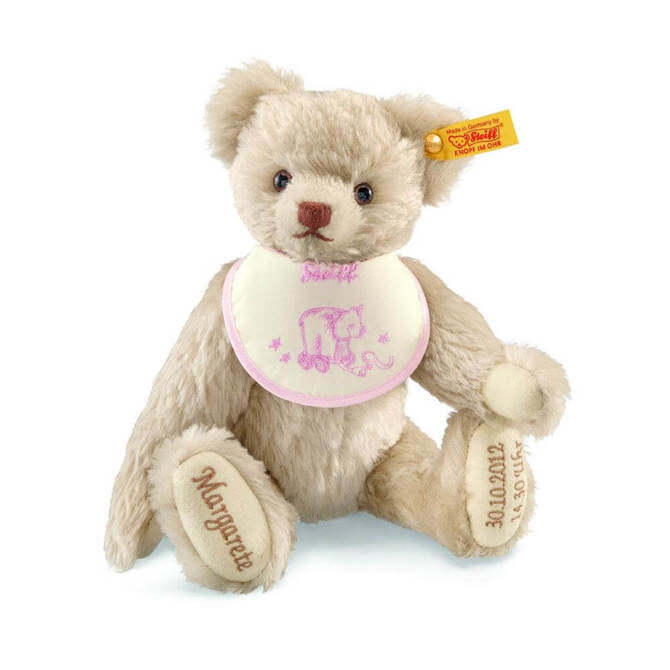 Steiff Personalised Birth Pink Bear